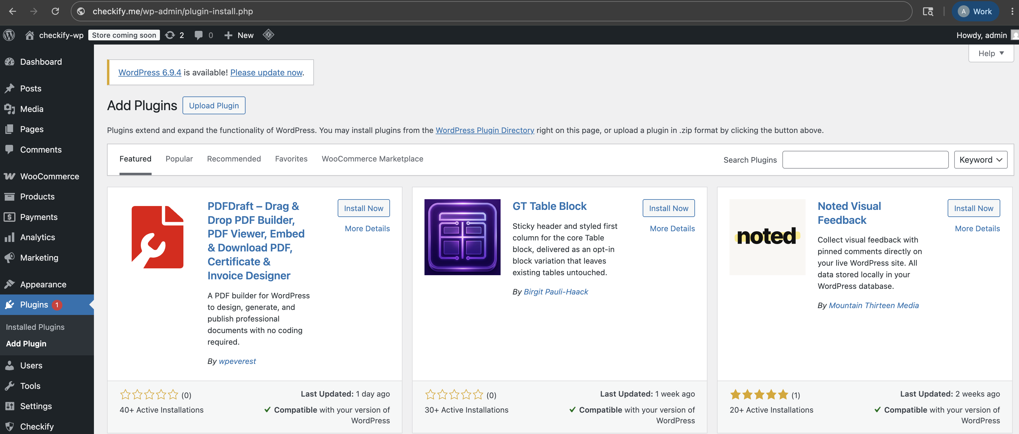 WordPress add plugin